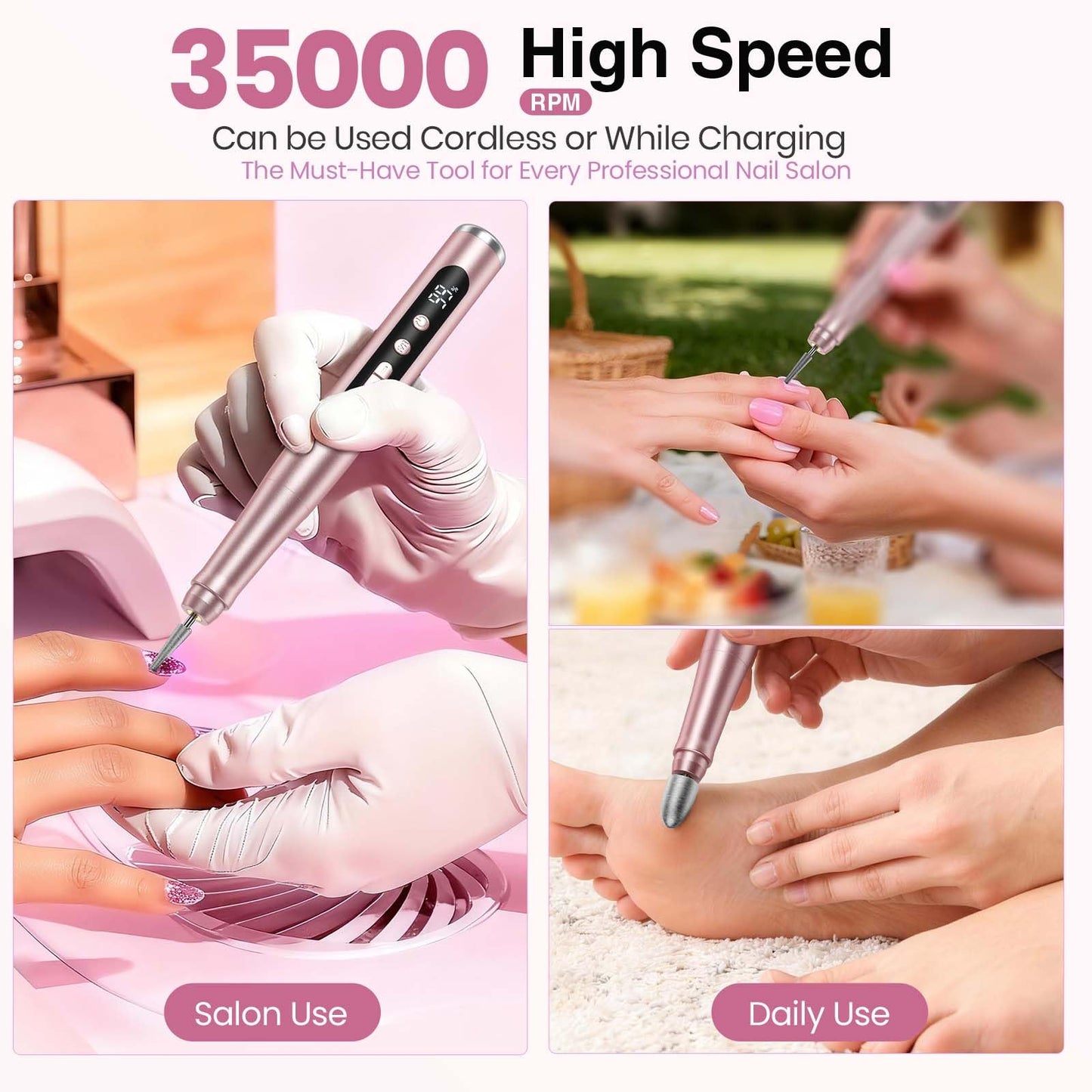 Professional manicure setup with Aomees nail file