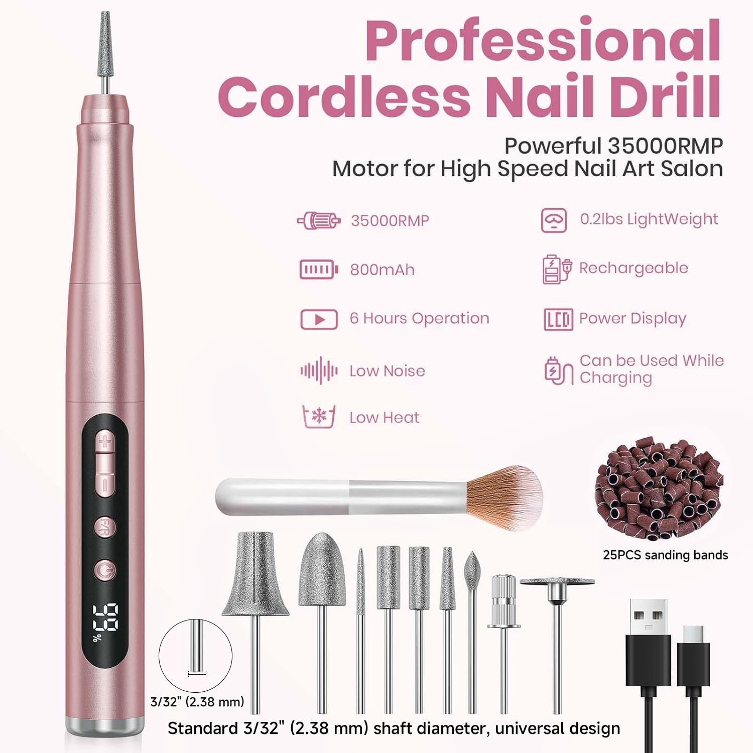 Aomees electric pedicure tool with sanding bands