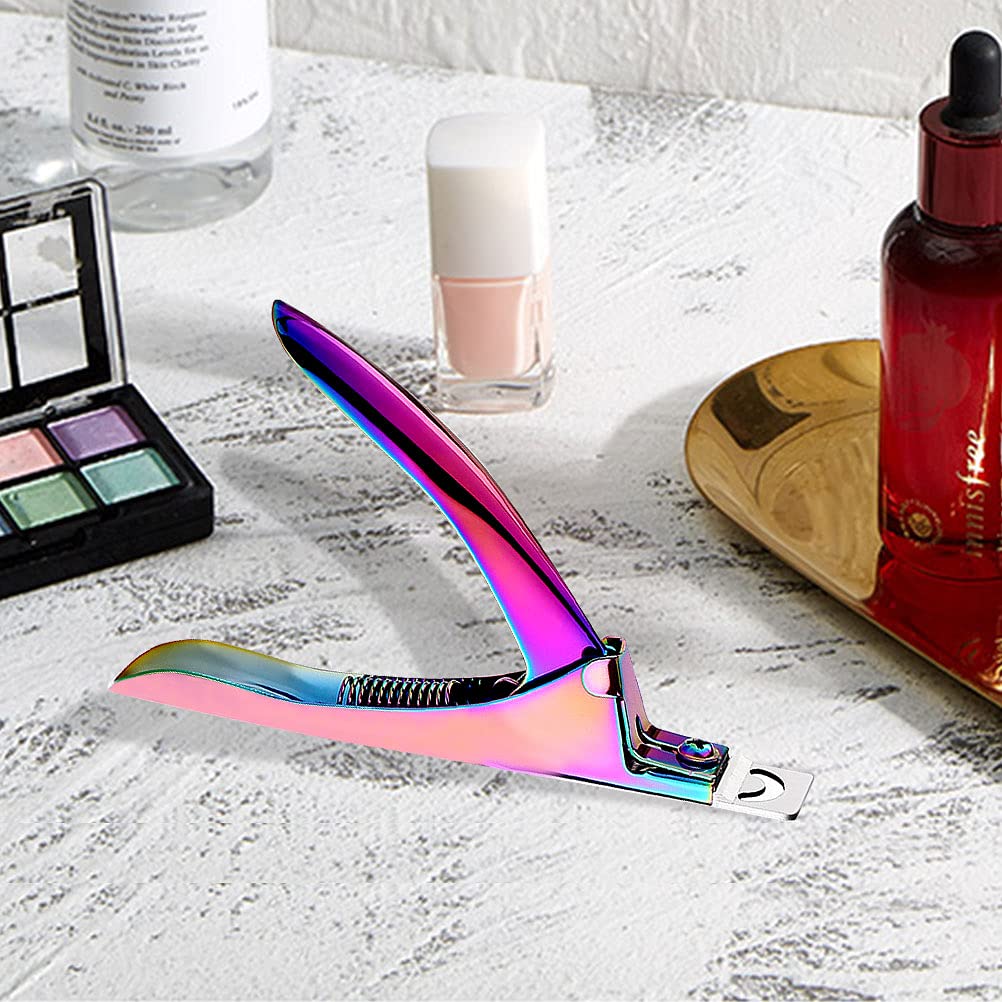 Rainbow stainless steel nail tip cutter for acrylic nails