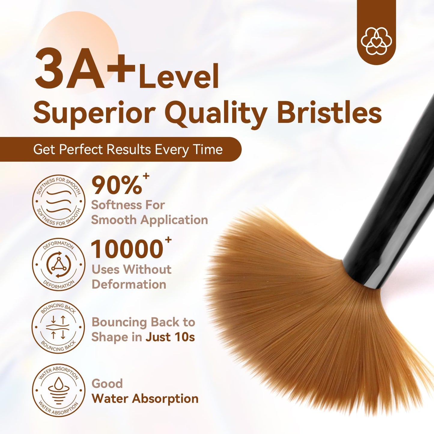Close up of Kolinsky hair bristles on Saviland size 8 nail brush