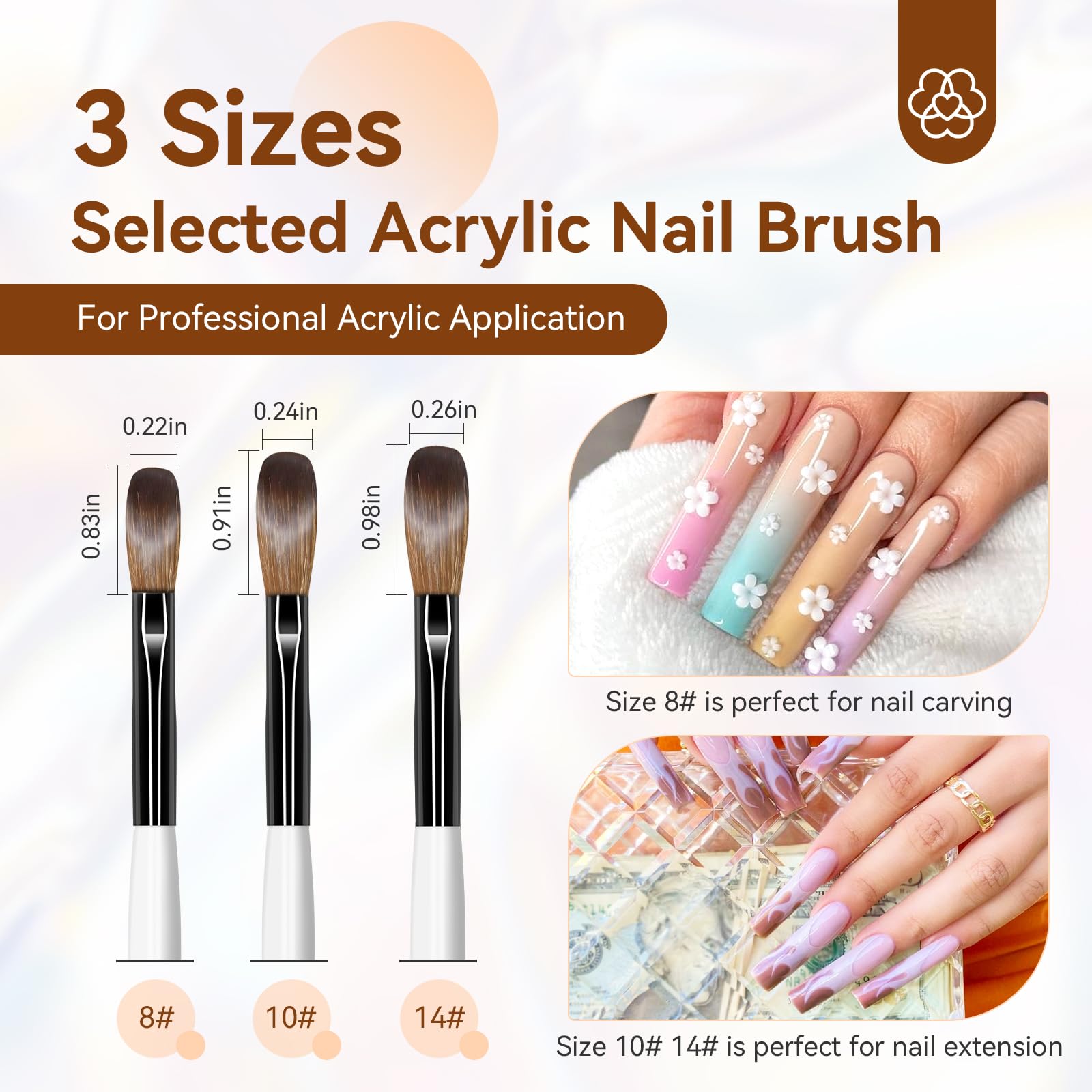 Black and white handle design of Saviland acrylic nail brushes