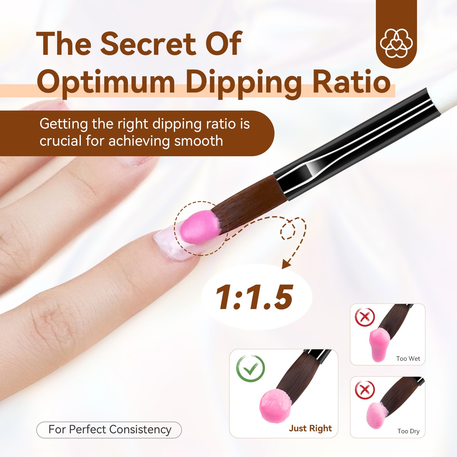 Professional acrylic nail brushes for extensions and 3D art