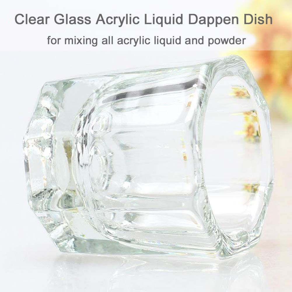 Professional nail art acrylic powder holder glass set