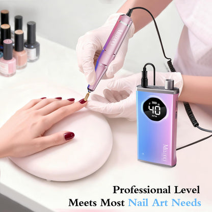 Melodly electric nail file in use for gel removal