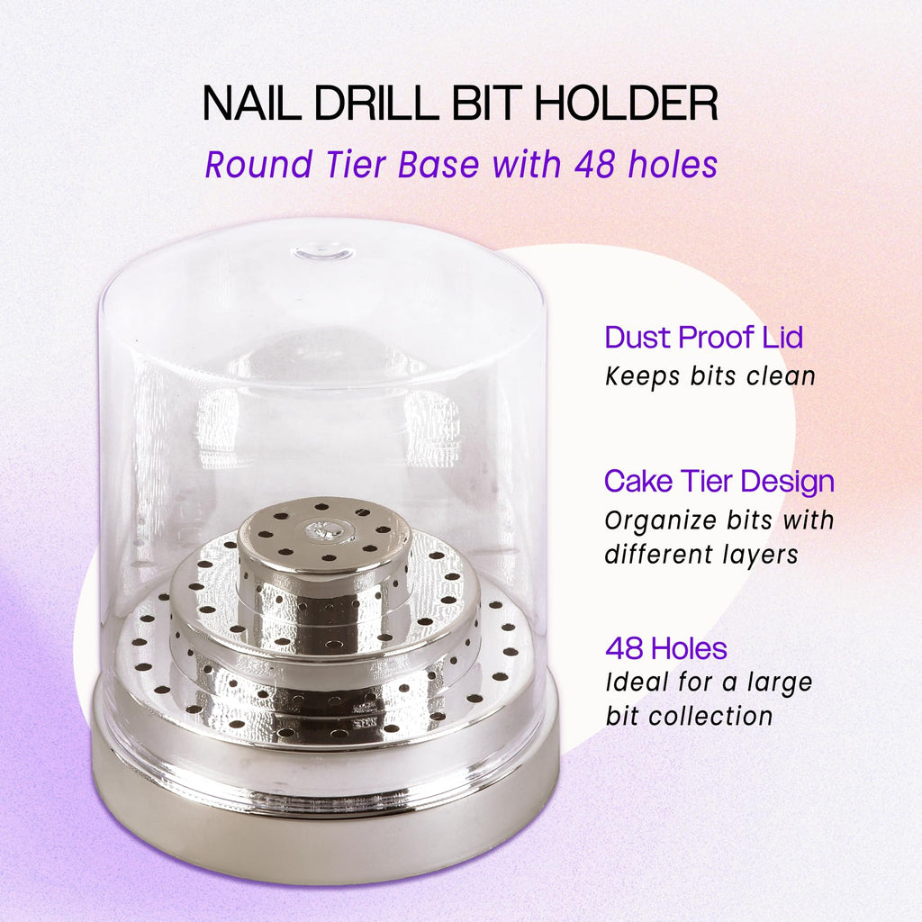 Pana nail drill bit display organizer angled perspective with 48 holes