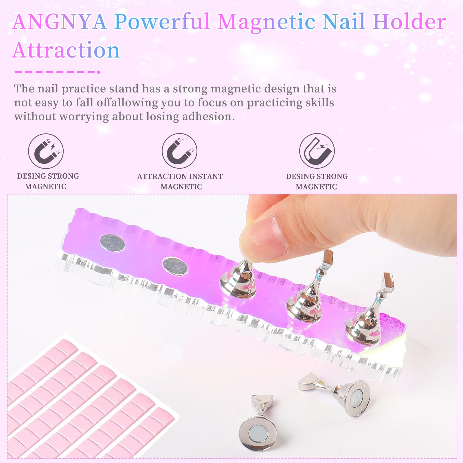 Holographic acrylic aurora nail base for manicure