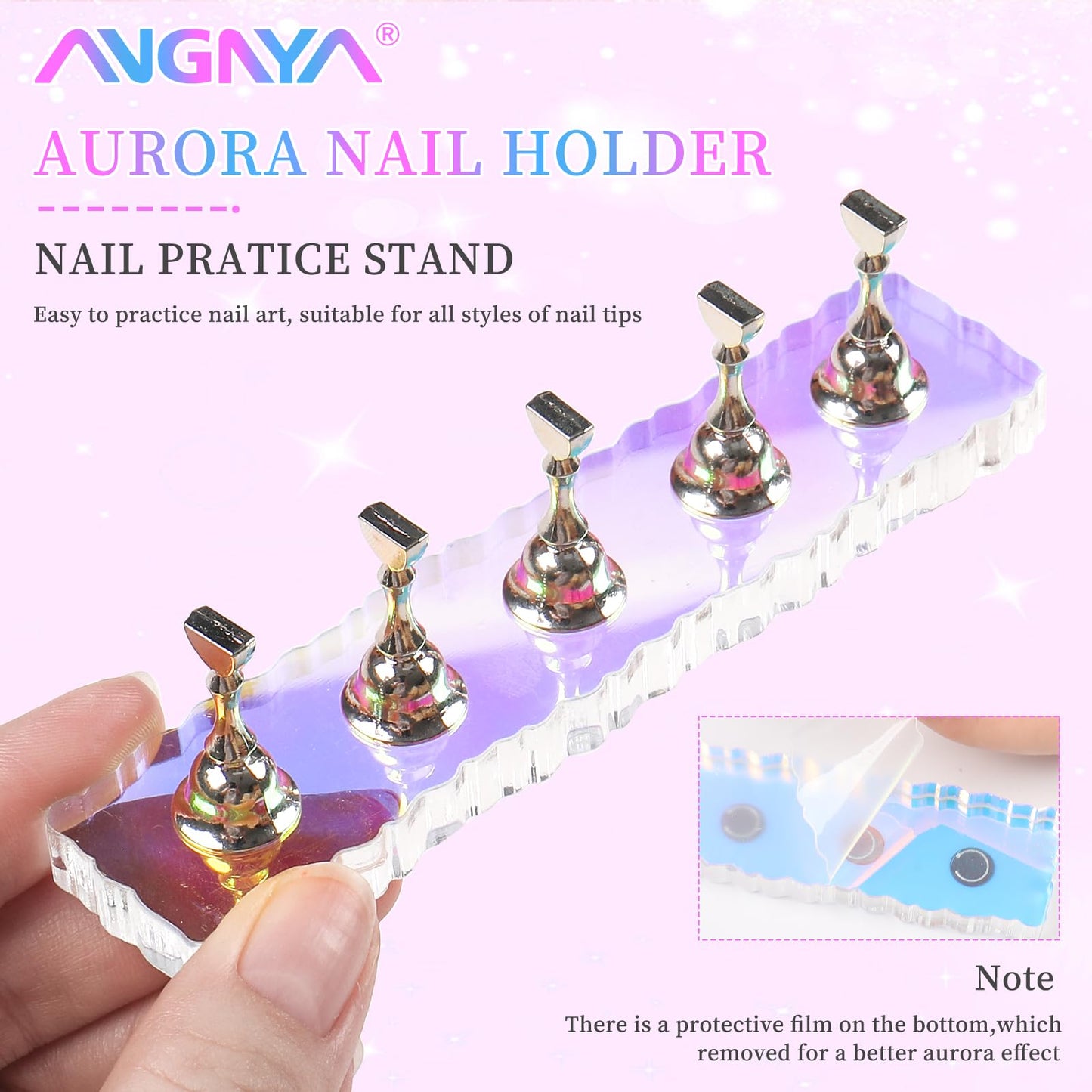 Complete nail art stand kit with 96 putty pieces