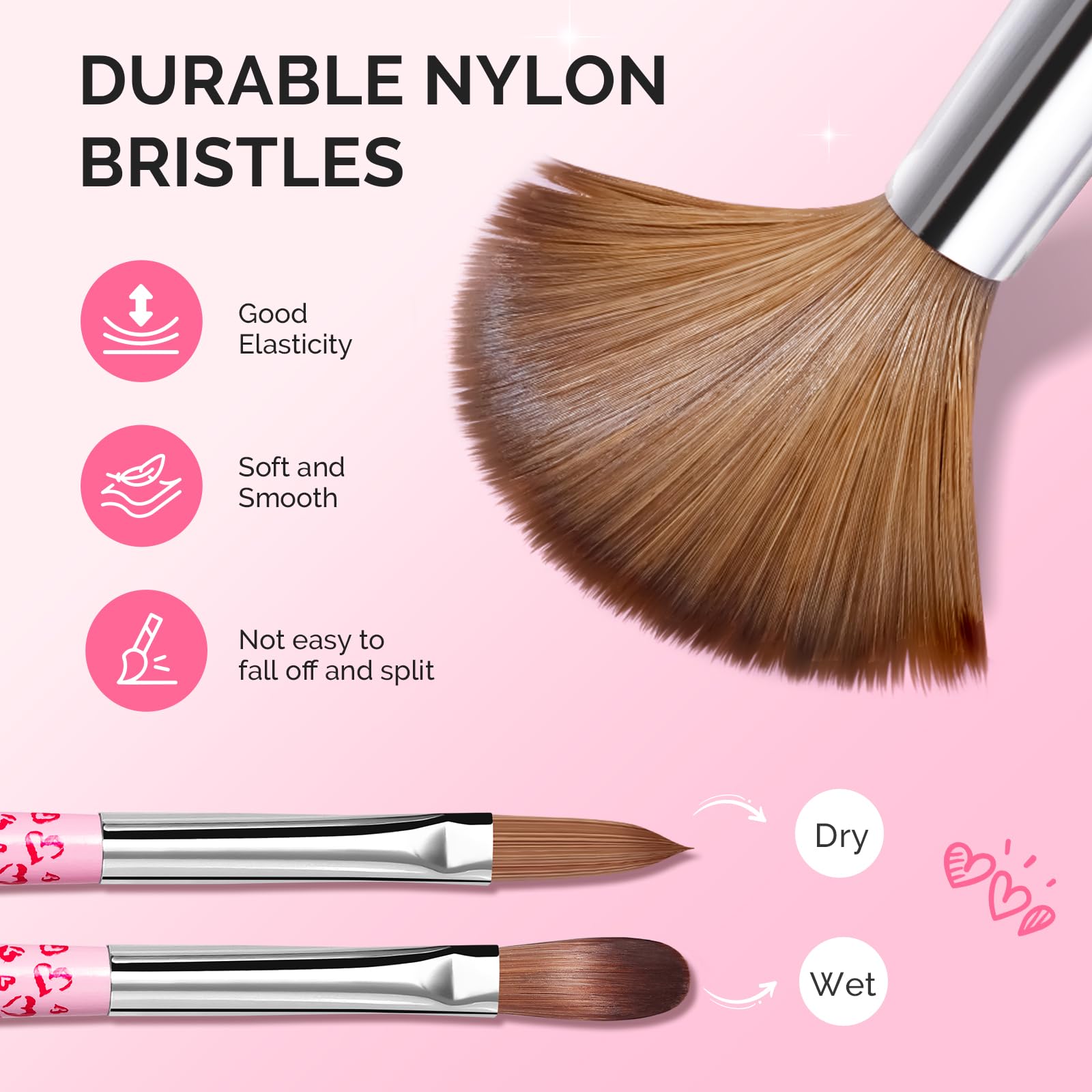Professional nail art brushes for 3D carving and extensions