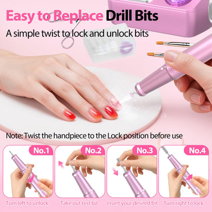 Pyvola nail drill set with 12 included bits and sanding bands