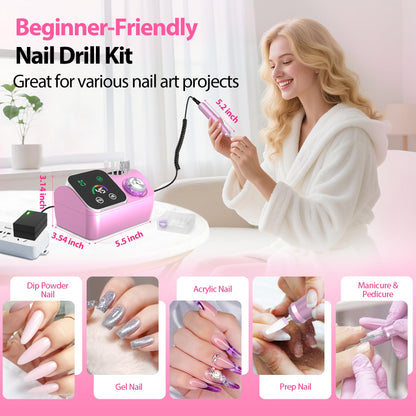Pyvola nail drill machine with built-in accessory storage