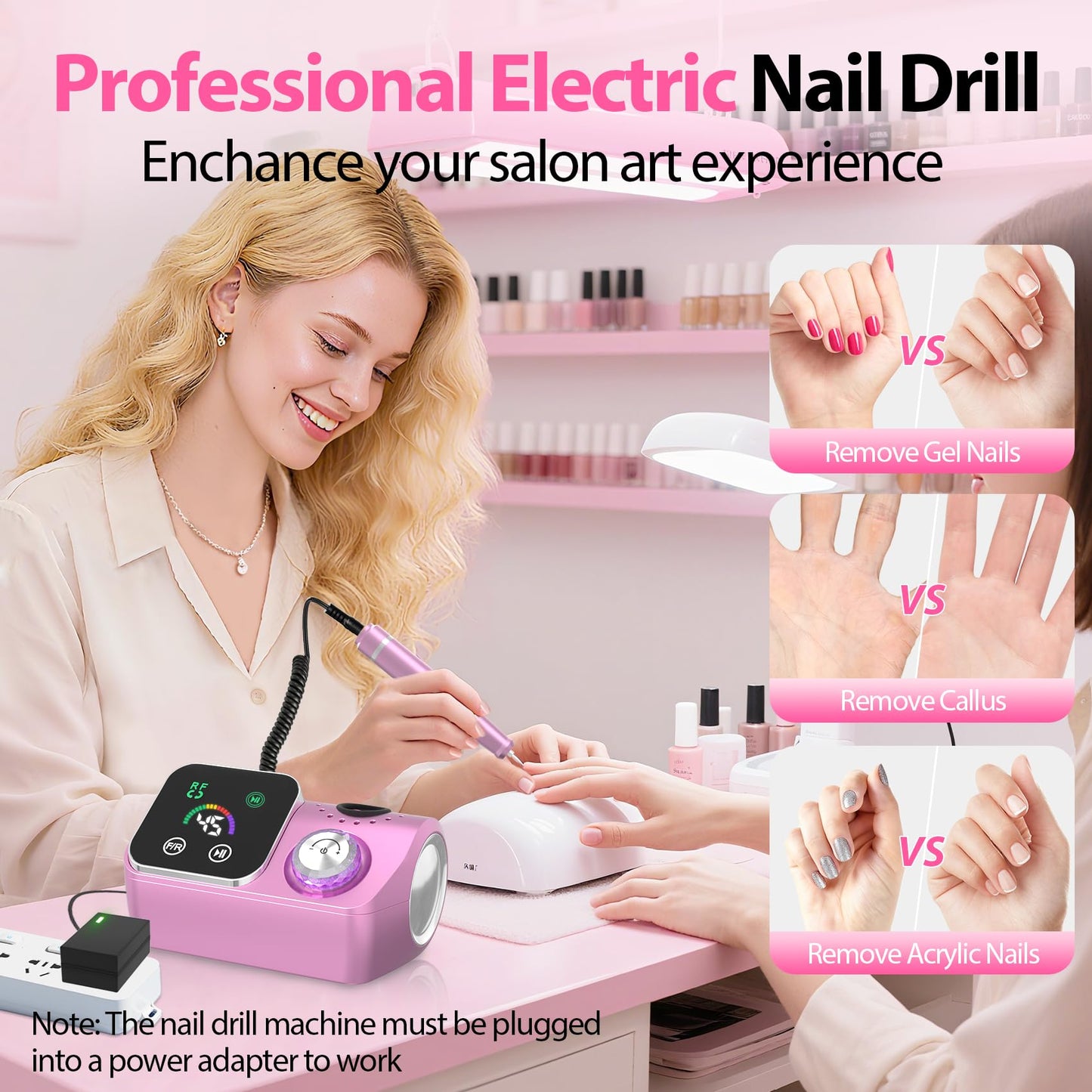 Professional salon manicure tools set for acrylic gel nails