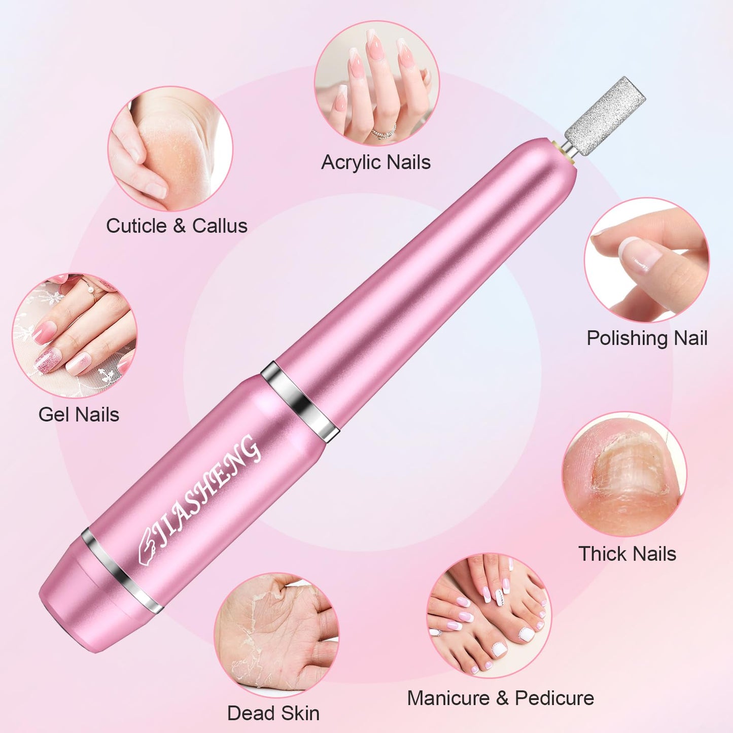 Professional nail drill set for acrylic and gel polish
