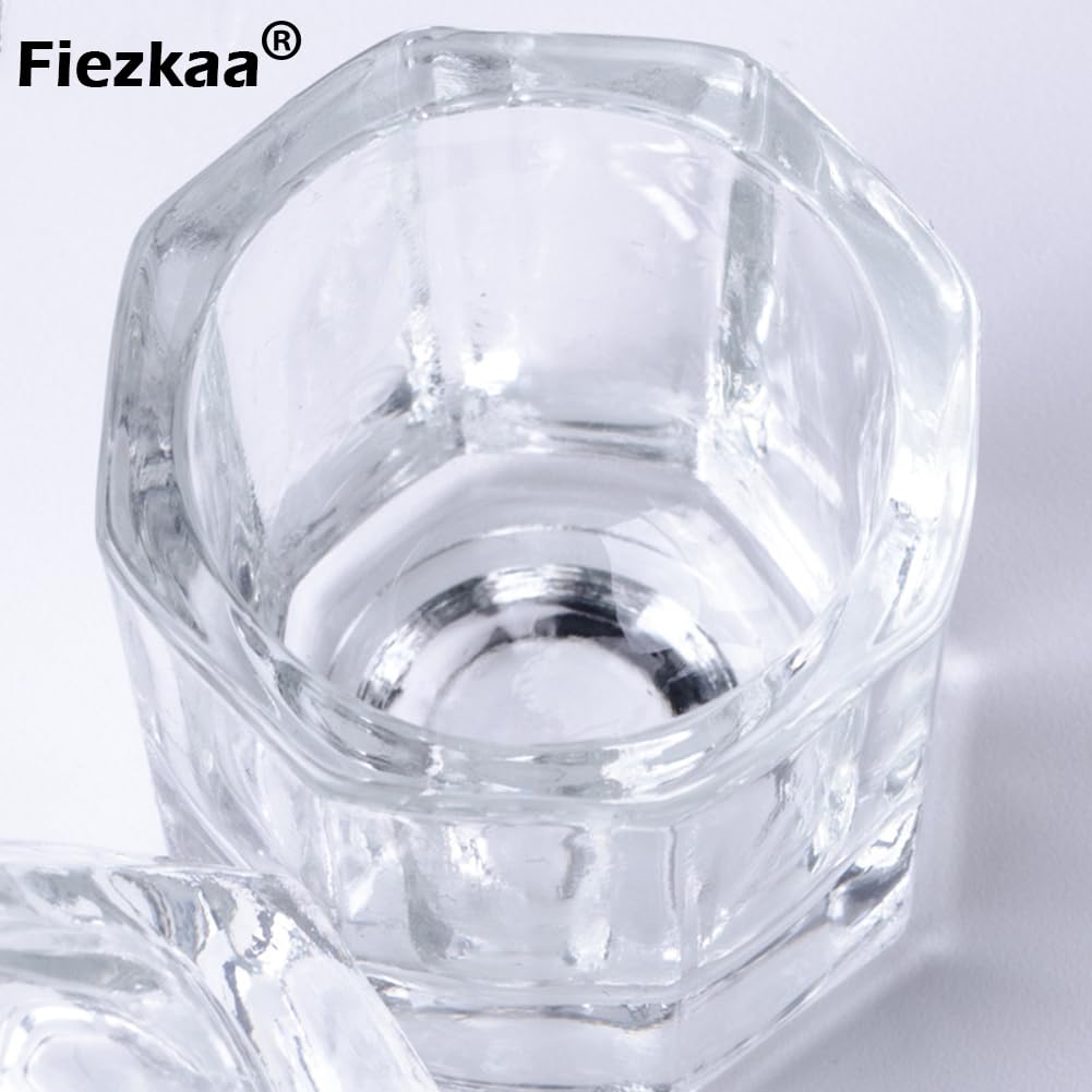 Top view of Fiezkaa small glass nail art mixing bowl