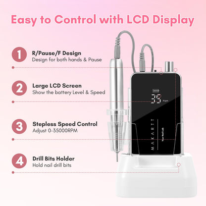 Handheld Makartt e-file for acrylic nail removal