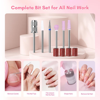 Side profile of Makartt black rechargeable nail drill