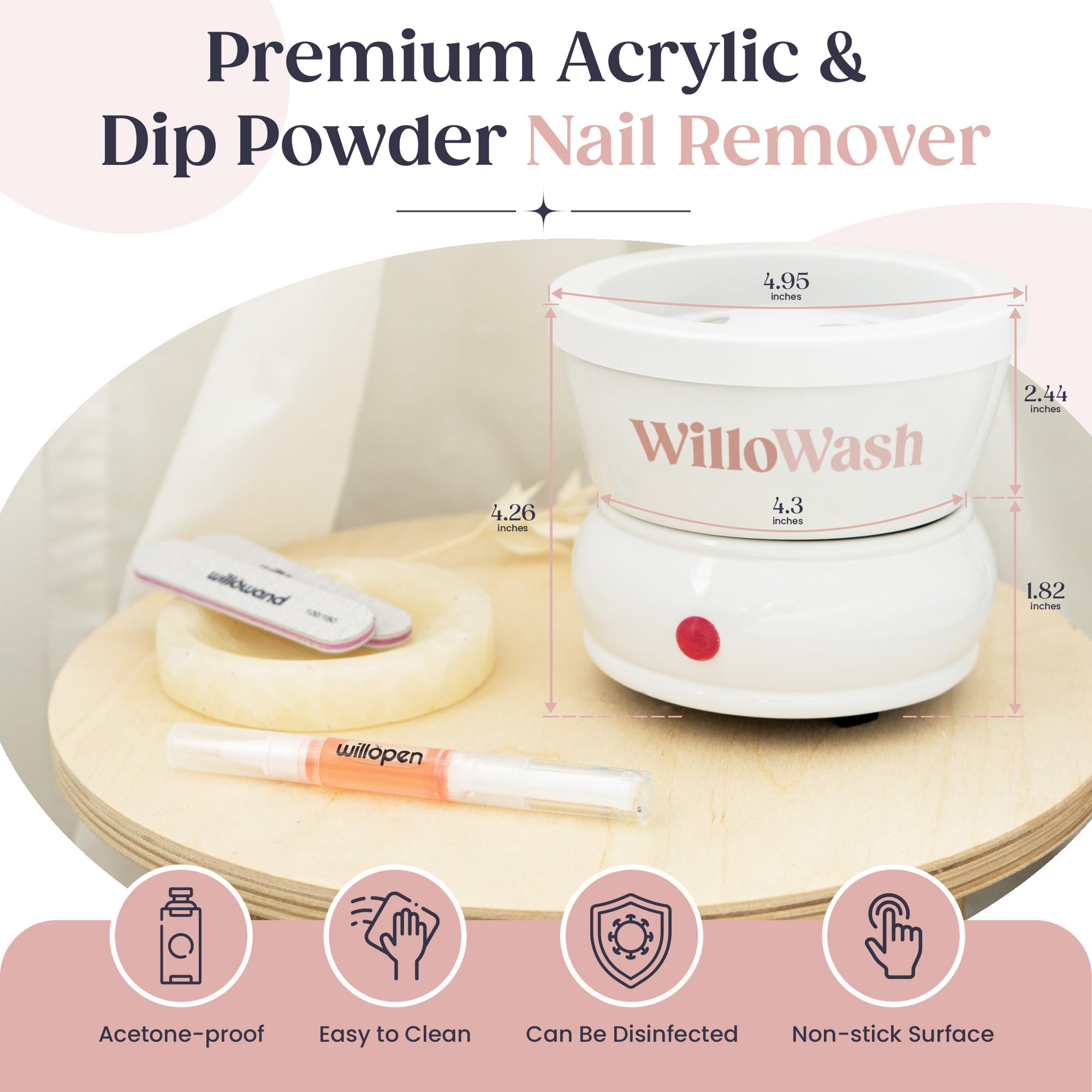Top view of Saint Willo Willowash nail remover machine