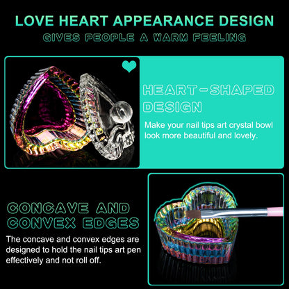 Aoraem heart-shaped monomer dishes for professional acrylic nails