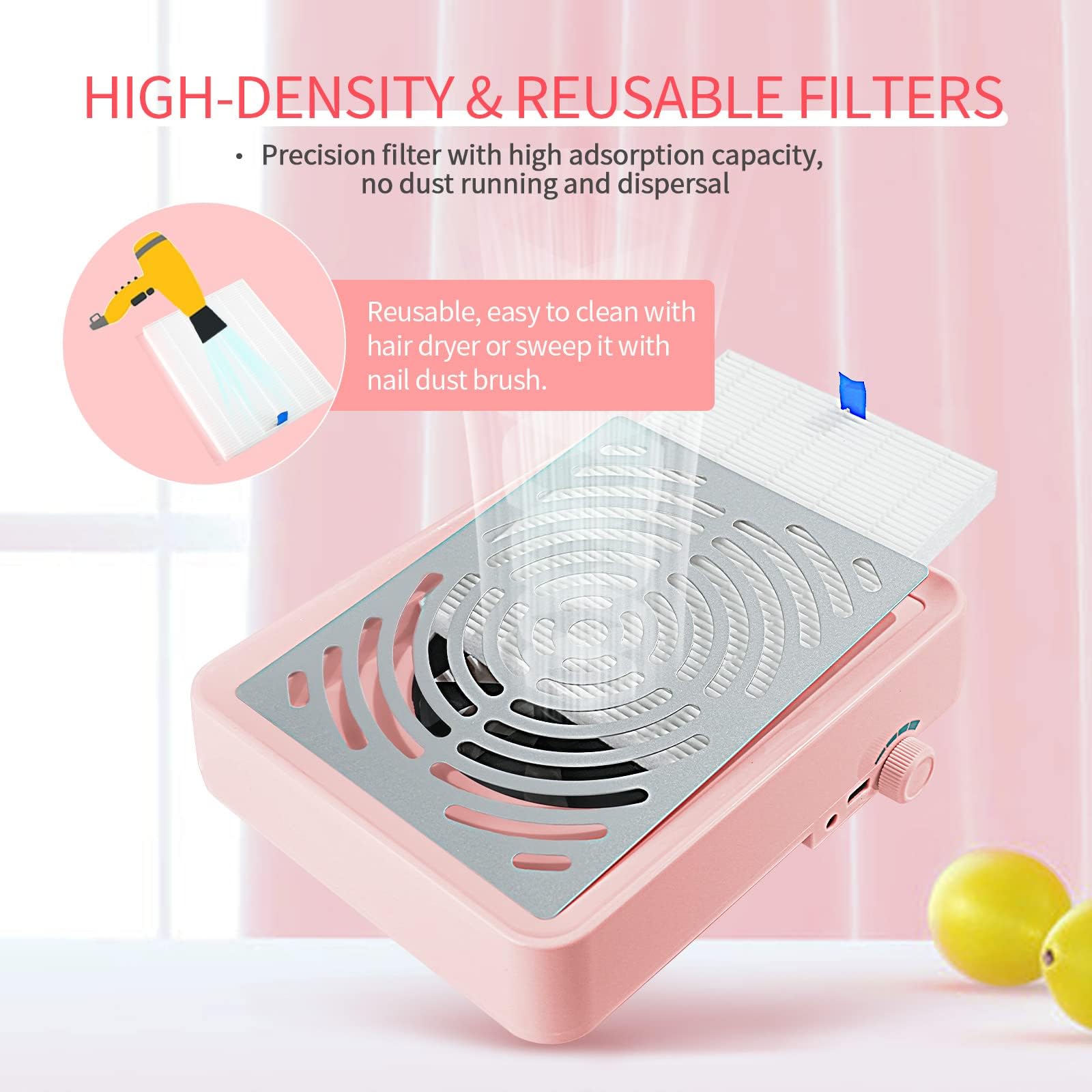 Saviland manicure dust extractor with LED lighting
