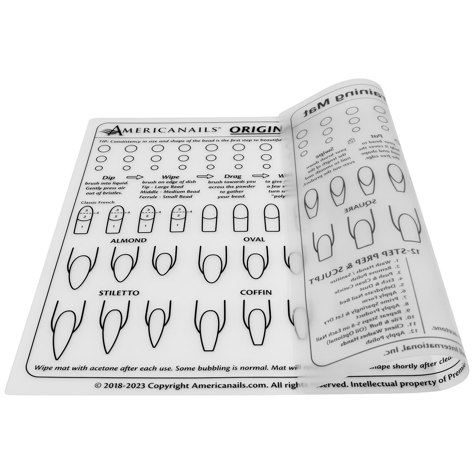 Authentic Americanails silicone mat for learning acrylic bead placement
