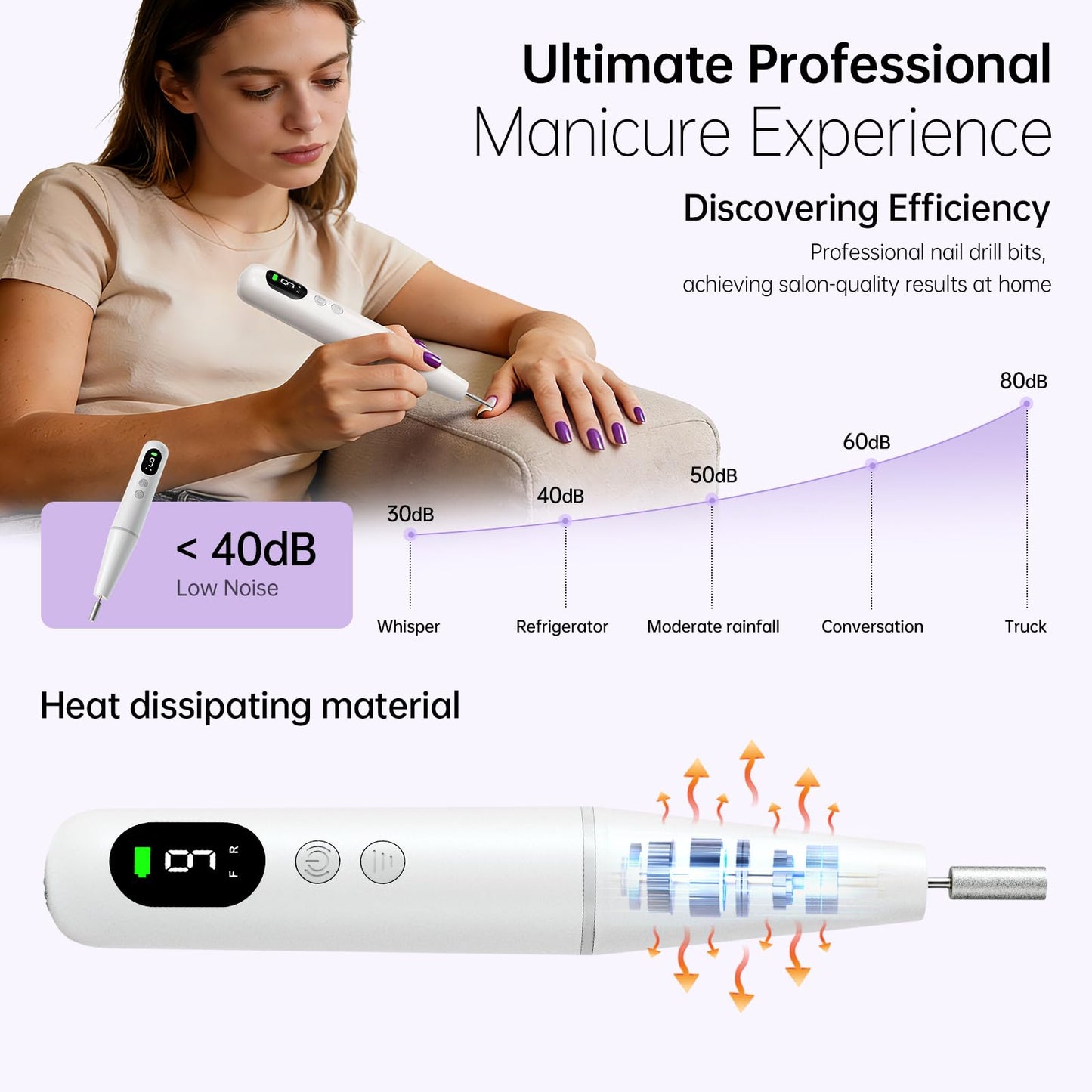 Ccigedy rechargeable electric nail file components