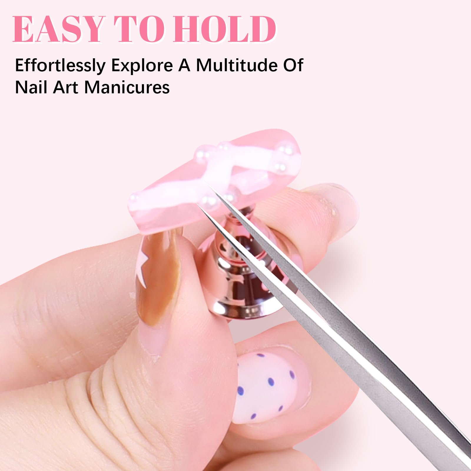 Acrylic base with magnetic nail tips for nail art design