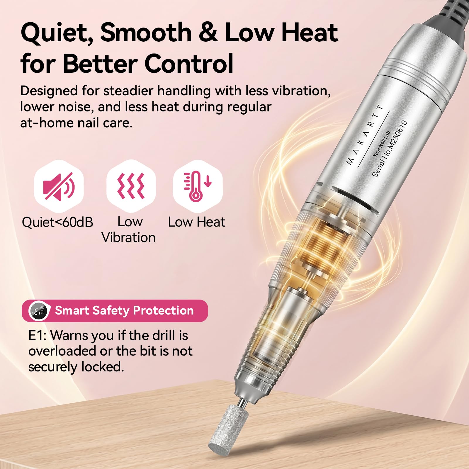Makartt nail drill handpiece and bits set
