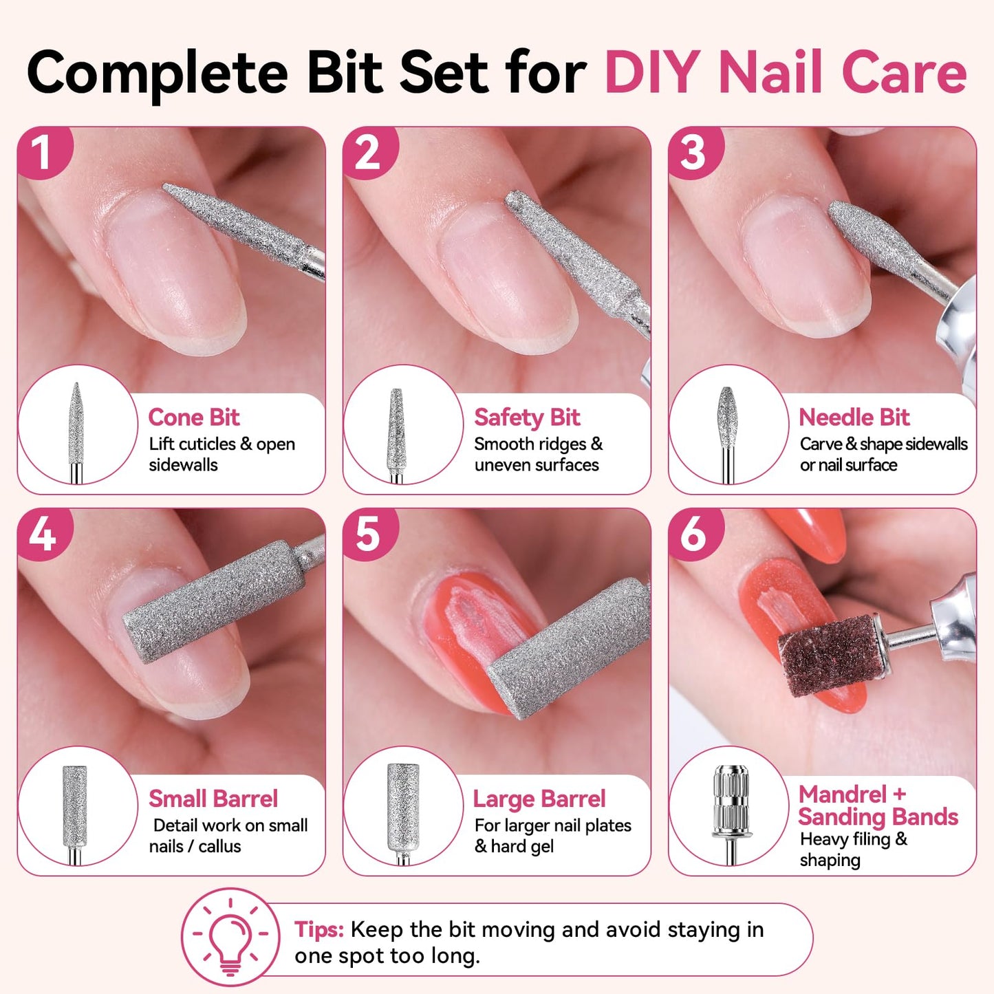 Detailed view of Makartt rechargeable nail drill controls
