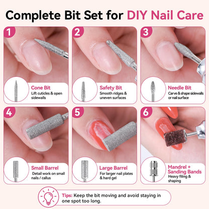 Detailed view of Makartt rechargeable nail drill controls