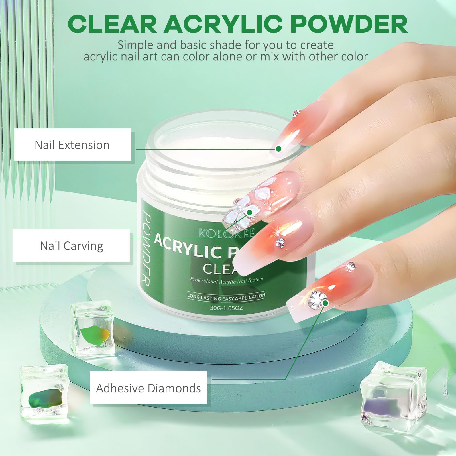 Acrylic nail powder containers for home DIY salon use
