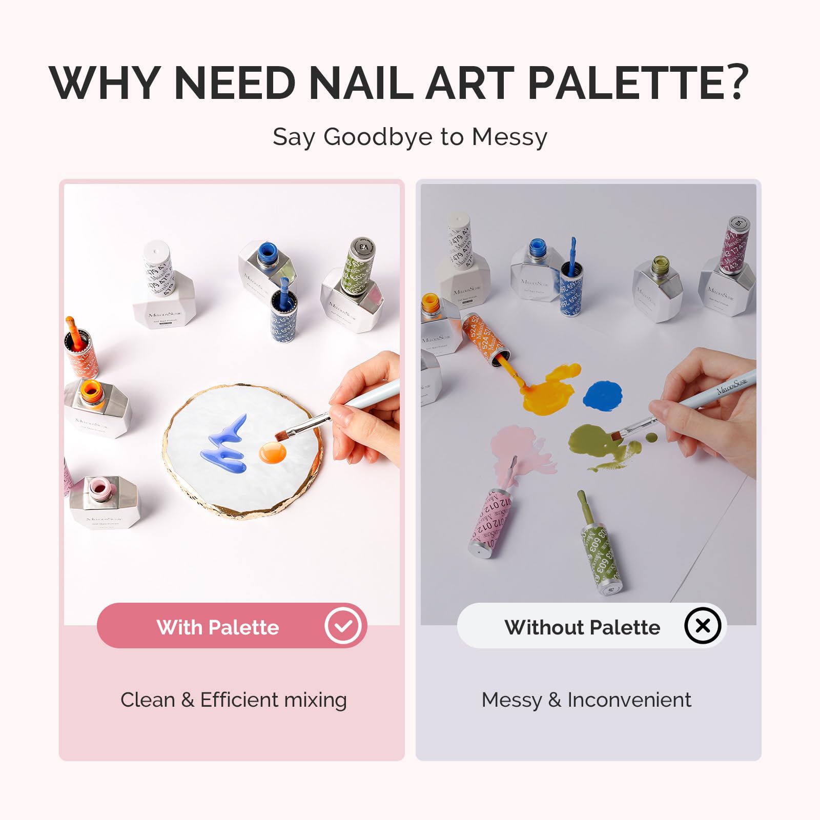 Professional white resin mixing board for nail polish