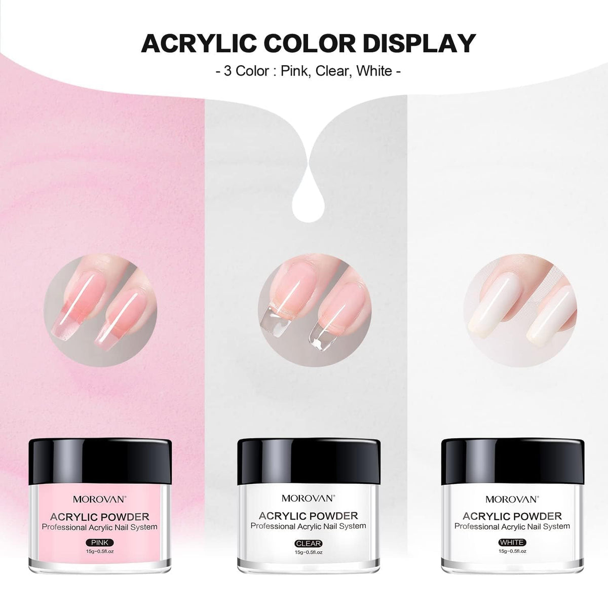 Morovan beginner nail kit packaging and components layout