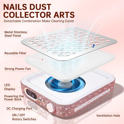 Rear view showing ventilation system of nail dust extractor