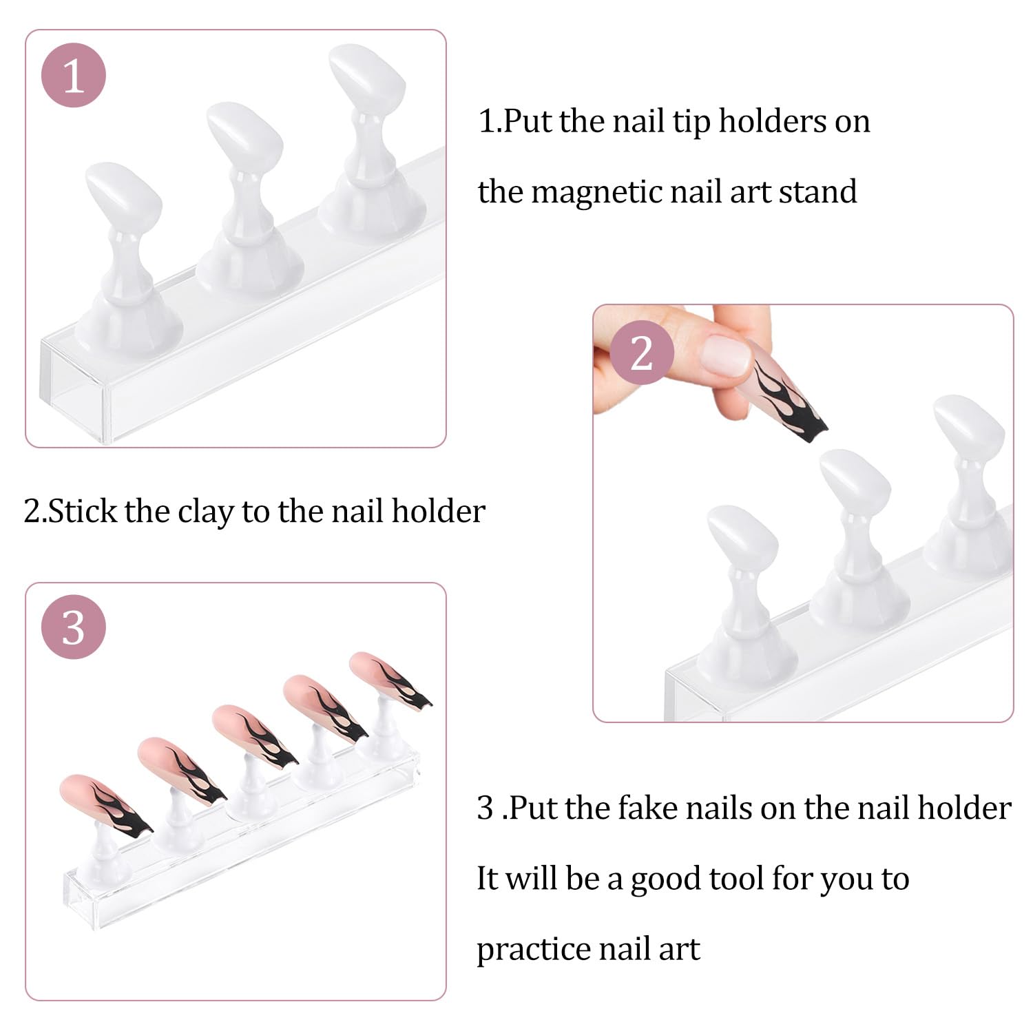 Etercycle nail display tool kit with adhesive putty