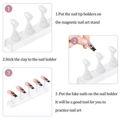 Etercycle nail display tool kit with adhesive putty