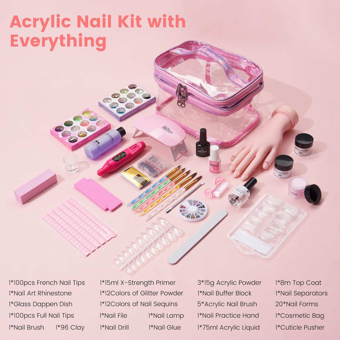 Practice hand included in Deciniee professional nail starter kit