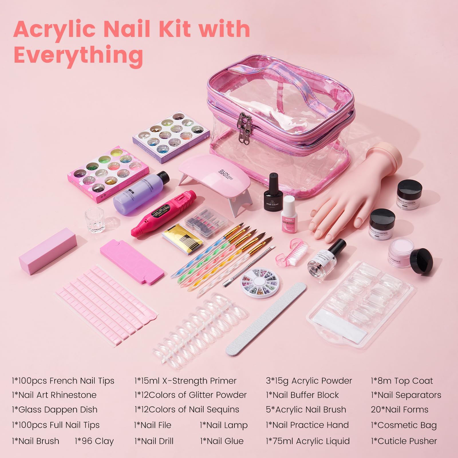 Practice hand included in Deciniee professional nail starter kit