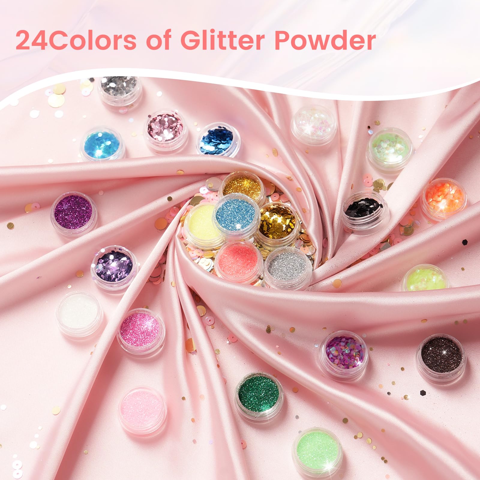 Contents of the Deciniee beginner nail kit spread out