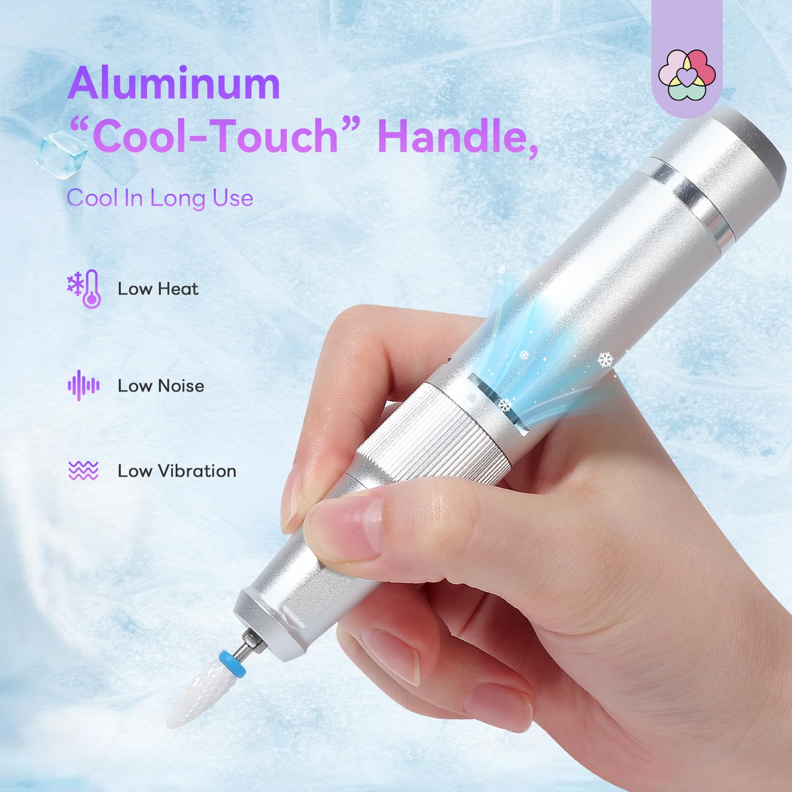 Close up of Saviland portable nail drill handpiece design