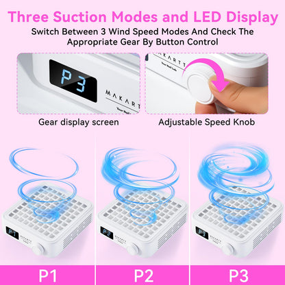 Professional nail tech workstation with Makartt dust collector