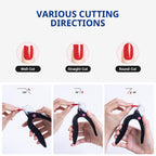Side profile of the professional nail tip cutter highlighting the ergonomic handle design.