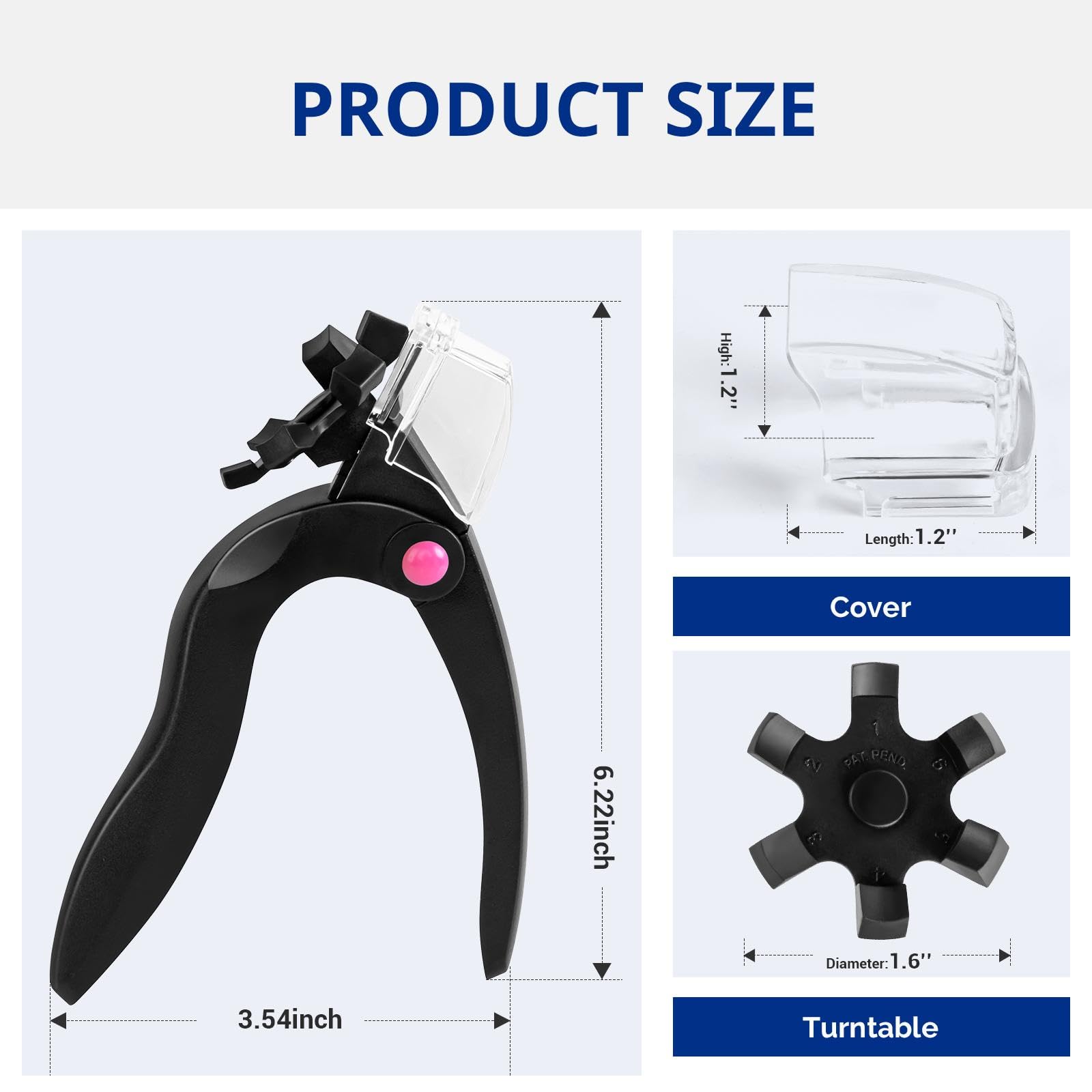 Top view of professional stainless steel acrylic nail tip trimmer