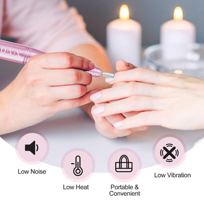 Six metal drill bits included with Ovx electric nail file