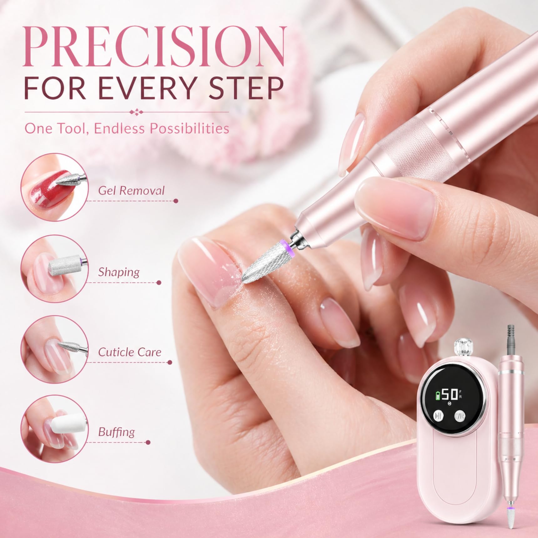 Portable Maycreate nail drill unit for travel