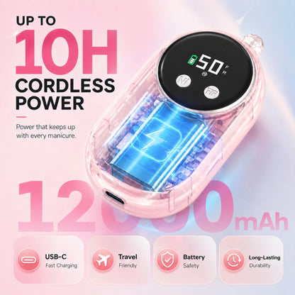 Ergonomic pen-style nail drill for salon use