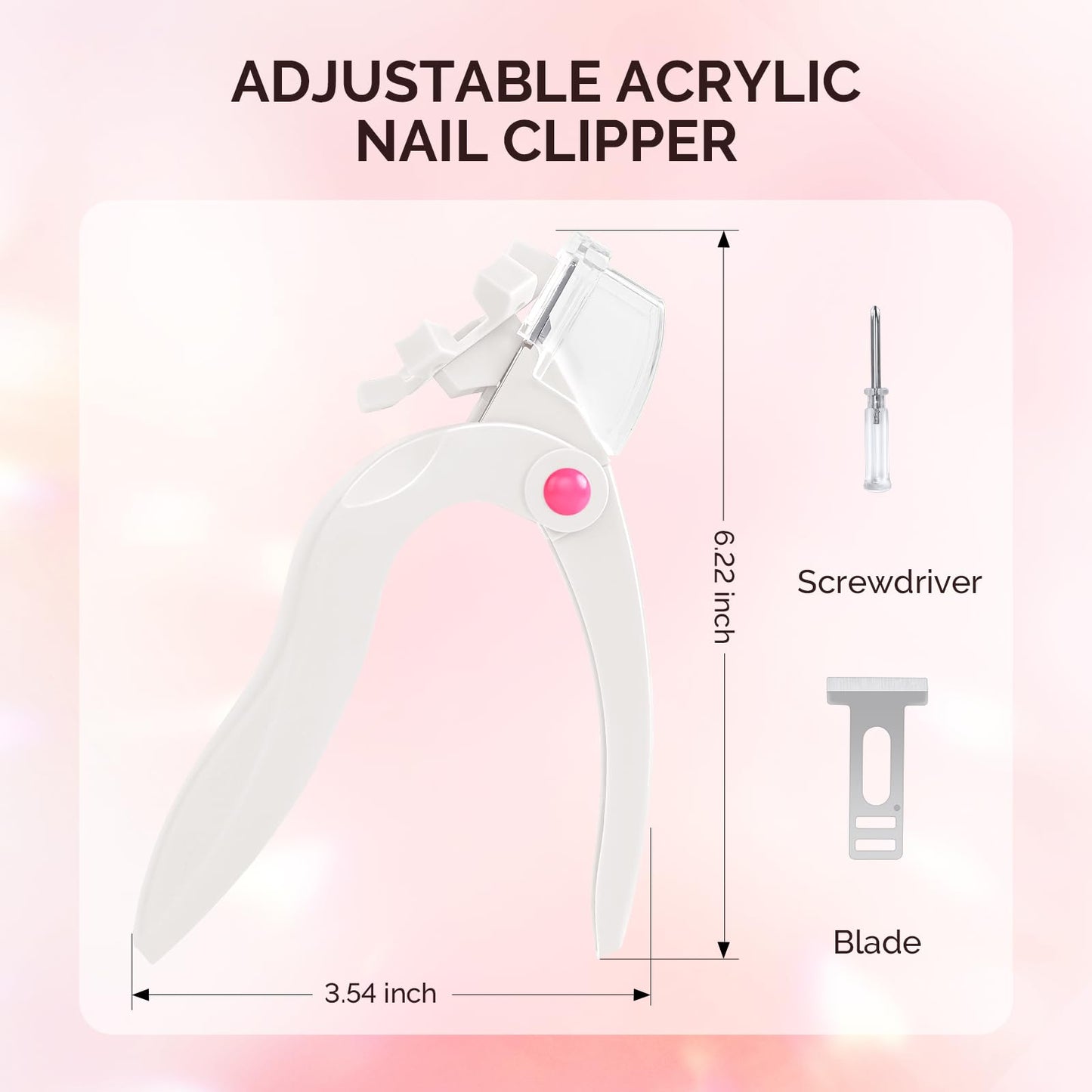 Three different angles of cut for artificial nail tips using MelodySusie clippers