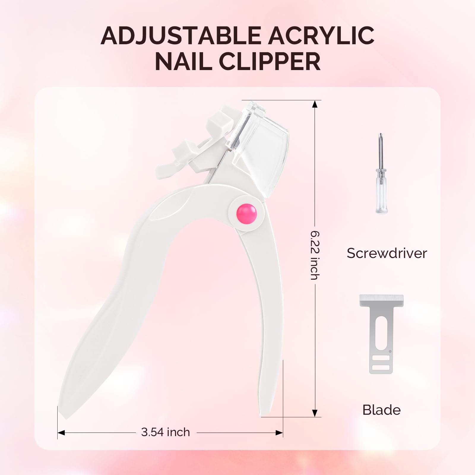 Three different angles of cut for artificial nail tips using MelodySusie clippers