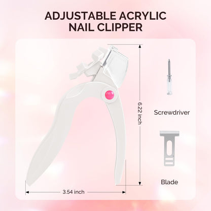 Three different angles of cut for artificial nail tips using MelodySusie clippers