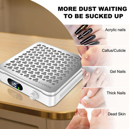 Rear view of Sydron cordless nail dust collector