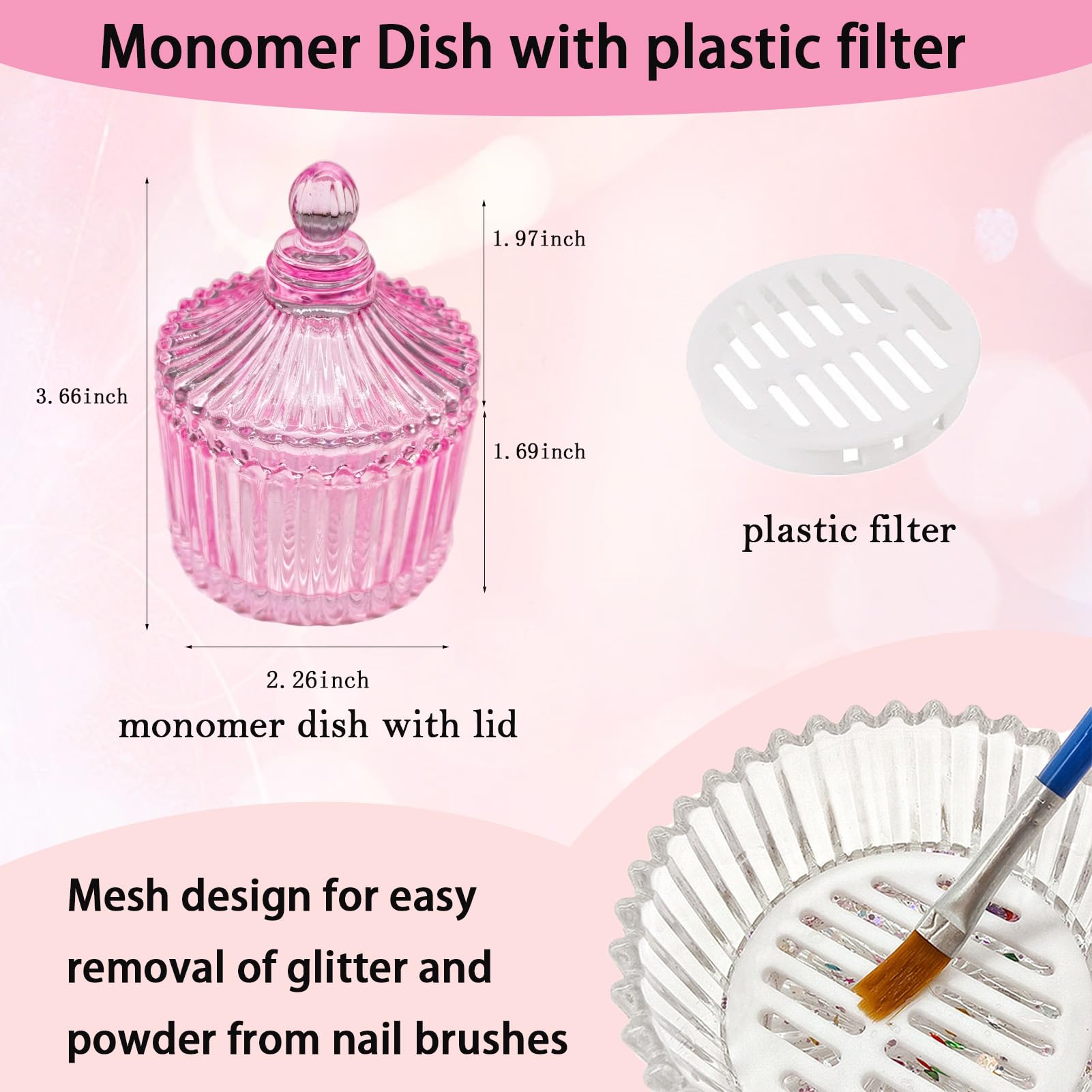 Side profile of ribbed crystal glass dappen dish