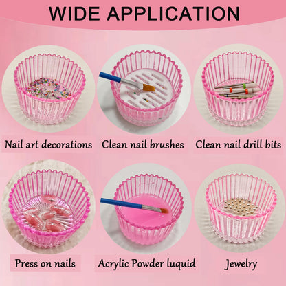 Nail technician using dappen dish for acrylic application